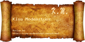 Kiss Modesztusz névjegykártya